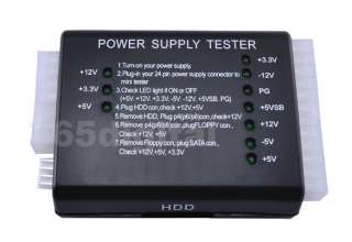 PC 20/24 Pin PSU ATX SATA HDD Power Supply Tester  