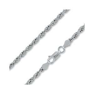   Silver 070 Gauge Diamond Cut Rope Chain Necklace   20 NECKS Jewelry