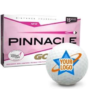  Pinnacle Gold Ribbon Logo Golf Balls for Women   Clear 
