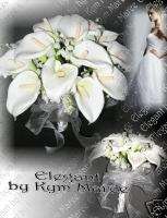 Silk Wedding Fowers, Calla Lily Bouquet, Elegant  