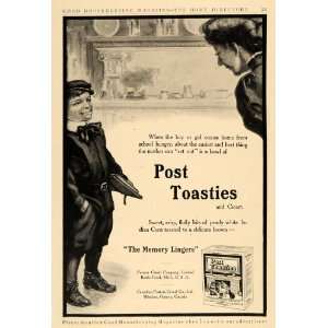  1911 Ad Postum Cereal Post Toasties Corn Breakfast Boy 