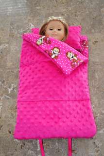 American Girl doll minky sleeping bag Lanie Kit Rebecca Julie  