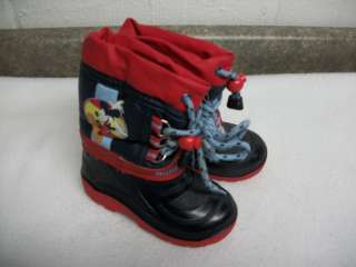 Boys Toddler Winter Snow Boots Size 7 Mickey Mouse DIsney  