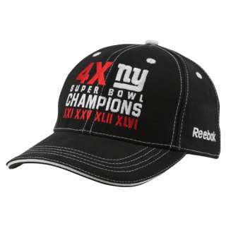 Reebok New York Giants Super Bowl XLVI 4 Time Champs Adjustable Hat 