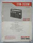 SONY Original SERVICE MANUAL TFM 7070W Transistor RADIO