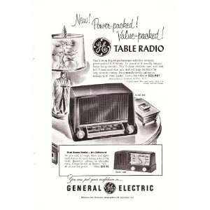   Electric GE Table Radio Power Model 404 Original Vintage Print Ad