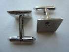 KREMENTZ VINTAGE ESTATE SQUARE CUFFLINKS WITH CLEAR RHINESTONE