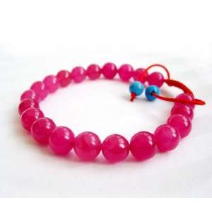  8mm Red Stone Beads Tibetan Buddhist Wrist Mala Bracelet 