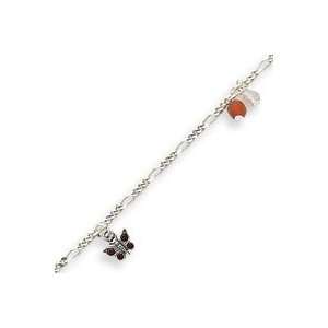   Carnelian/Red Stone Bead Anklet   10 Inch West Coast Jewelry Jewelry