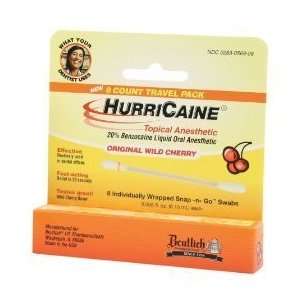  HurriCaine Topical Anesthetic Dental Swabs Wild Cherry 8 
