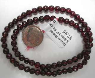 75+ Natural Garnet round beads 4 5mm 13 in strand BS007  