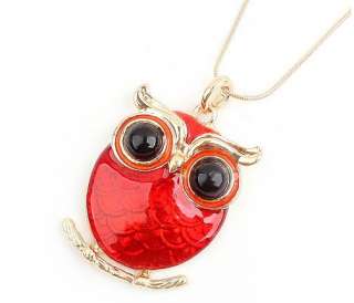 New Animal Jewelry Big Eye Owl Pendant Necklace 2 Colors  