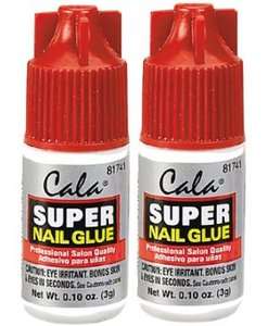 Cala Professional Salon Quality SUPER Nail Glue 2 Pack Clear Ships 