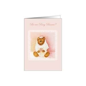  Ring Bearer Teddy Bear Dreams Wedding Announcement Card 
