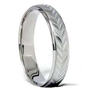   Carved Solid 14K White Gold Wedding Ring Band FREE SIZING Jewelry