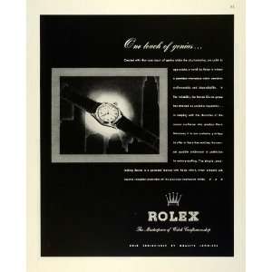  1945 Ad Rolex Wristwatches Watch Waterproof Precision 