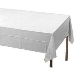 White 2/Ply Paper Poly Banquet Tablecloth 54 x 108  