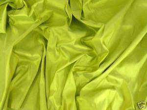 CHARTREUSE GREEN 100% PURE SILK TAFFETA FABRIC DRESS  