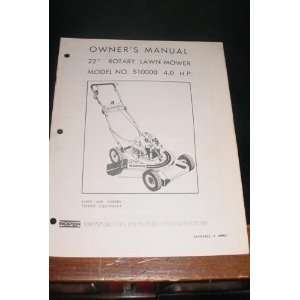 22 Rotary lawn mower S10000 1.0 H.P owners manual Roper 