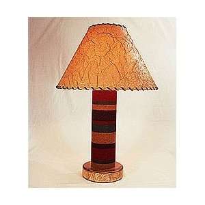 Saddle Blanket Western Lamp with Crinkled Lampshade (multi) (28H x 19 