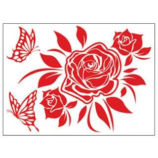 ROSE Flower Adhesive Removable Wall Decor Accents GRAPHIC Stickers 
