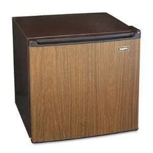   Office Refrigerator w/Can Dispenser, Walnut Grain