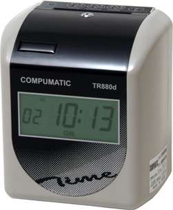 COMPUMATIC TR880 HEAVY DUTY TIME RECORDER CLOCK & CARDS  