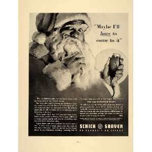  1937 Ad Schick Electric Shaver Santa Claus Christmas 