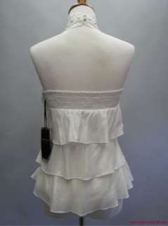 NEW Embellished Tier Ruffled Halter Victorian Top SML  