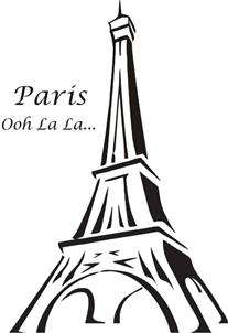 Eiffel Tower Ooh La La . .Vinyl Wall Decal Sticker  