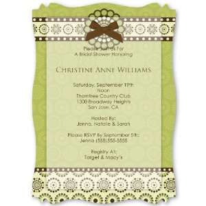   Quality Vellum Overlay Bridal Shower Invitations With Squiggle Shape