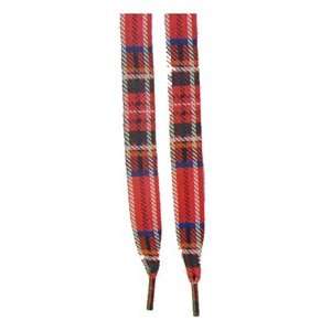  Plaid 39 Red Flat Shoelaces