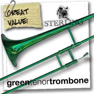 GREEN Bb Tenor TROMBONE   Pro Level and High Quality  