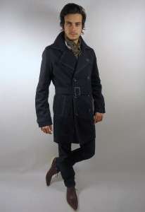 MENS TOPMAN QUALITY COTTON FITTED PEA COAT JACKET mod L  
