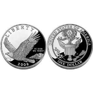 2008   BALD EAGLE   SILVER PROOF   1 TROY OZ .999 PURE SILVER DOLLAR 