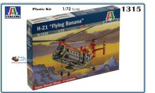 Italeri 1315 H 21 Flying Banana Transport Helicopter 1/72 Plastic Kit 