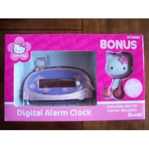  Hello Kitty Digital Alarm Clock with BONUS Mini FM Scanner 