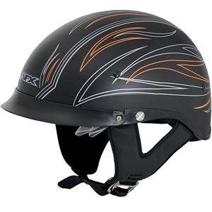   Pinstripe Helmet   X Small/Flat Black w/ Orange Pin Flame Automotive
