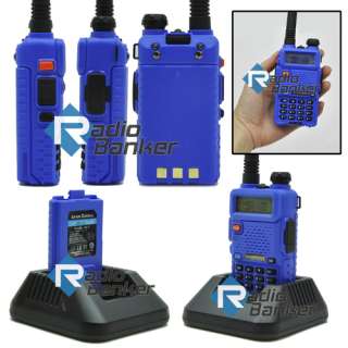   NEW Model UV 5R Blue Dual Band UHF/VHF Radio + free earpiece  