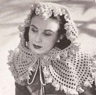 Vintage Crochet Fascinator Shawl Wrap Scarf PATTERN 3  