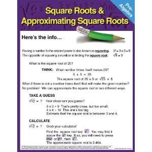  Pre Algebra Chart Square Roots and Approximating Square Roots 