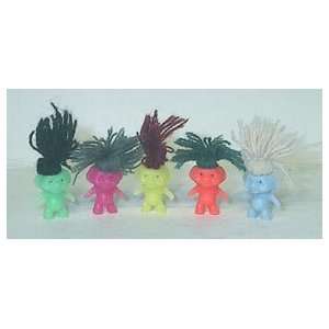  Five Miniature Troll Dolls Only 1 Inch in Size 