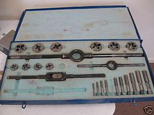 GREENFIELD DIE STOCK AND TAP WRENCH SET WITH CASE USED  