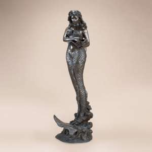 Bronze Mermaid With Shell Fountain Statue  
