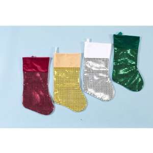 16 Glittered Christmas Stockings Case Pack 72 