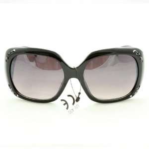   Sunglasses P10048 Black Glassy Frame Dark Gradient Lens for Women