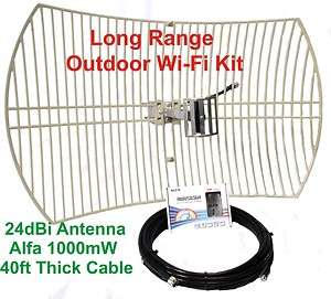 All in one LONG RANGE WIFI KIT Antenna Adapter Cbl Incl  