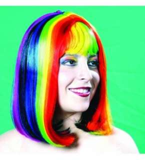 Rainbow Pride Barbara Multi Color Costume Wig *New*  