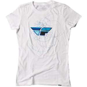  Fly Racing T Shirts Contempodium Womens Tee White/Blue 