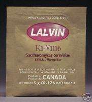 Lalvin Wine Yeast K1 V1116 (wine making supplies)  